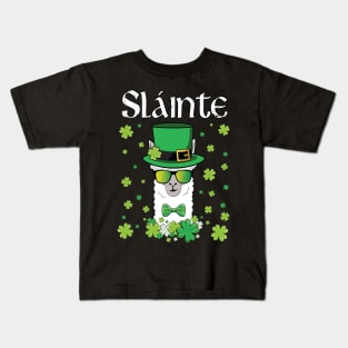 Slainte Alpaca Llama St Paddys Day Kids T-Shirt